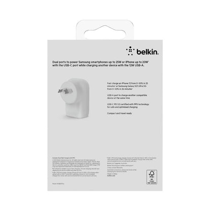 Belkin 42w (pd30w Pps Usb-c & 12w Usb-a) Universal Wall Charger - 1 Pack