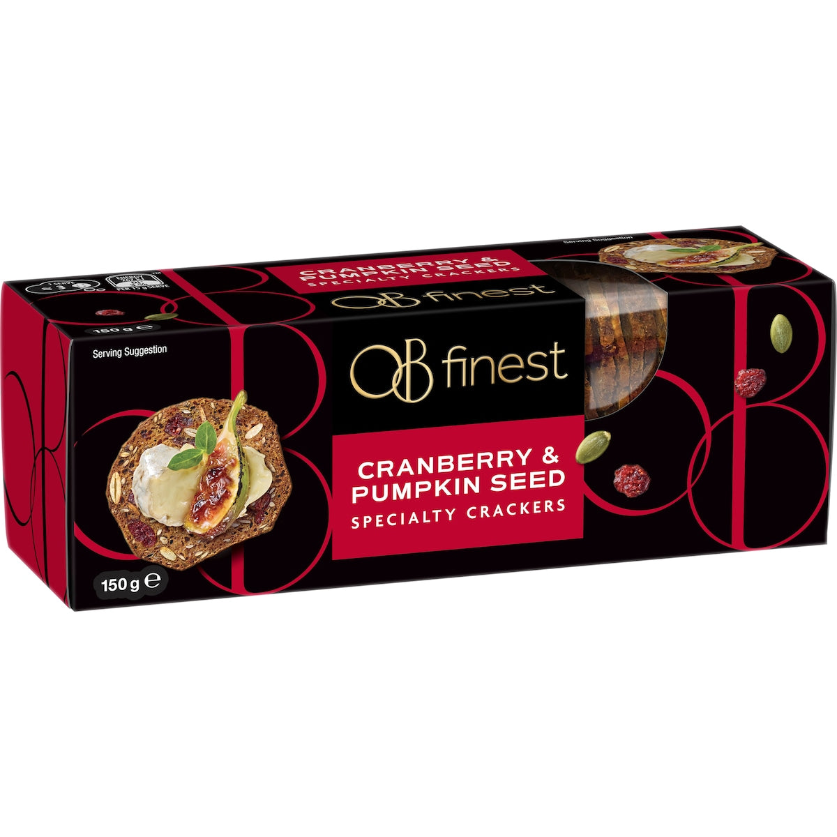 Ob Finest Speciality Crackers Cranberry & Pumpkin Seed 150g