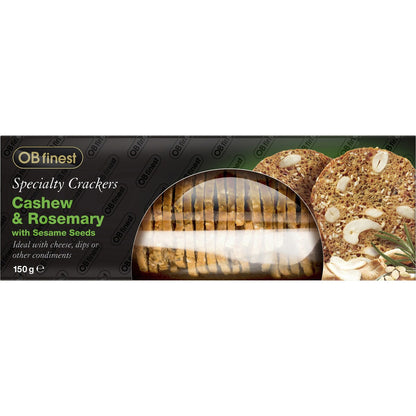 Ob Finest Specialty Crackers Cashew Rosemary 150g