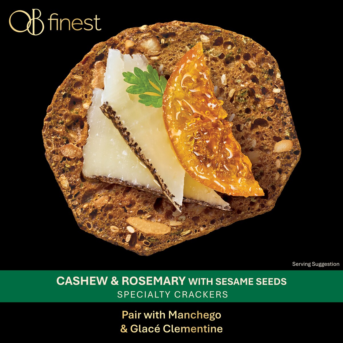 Ob Finest Specialty Crackers Cashew Rosemary 150g