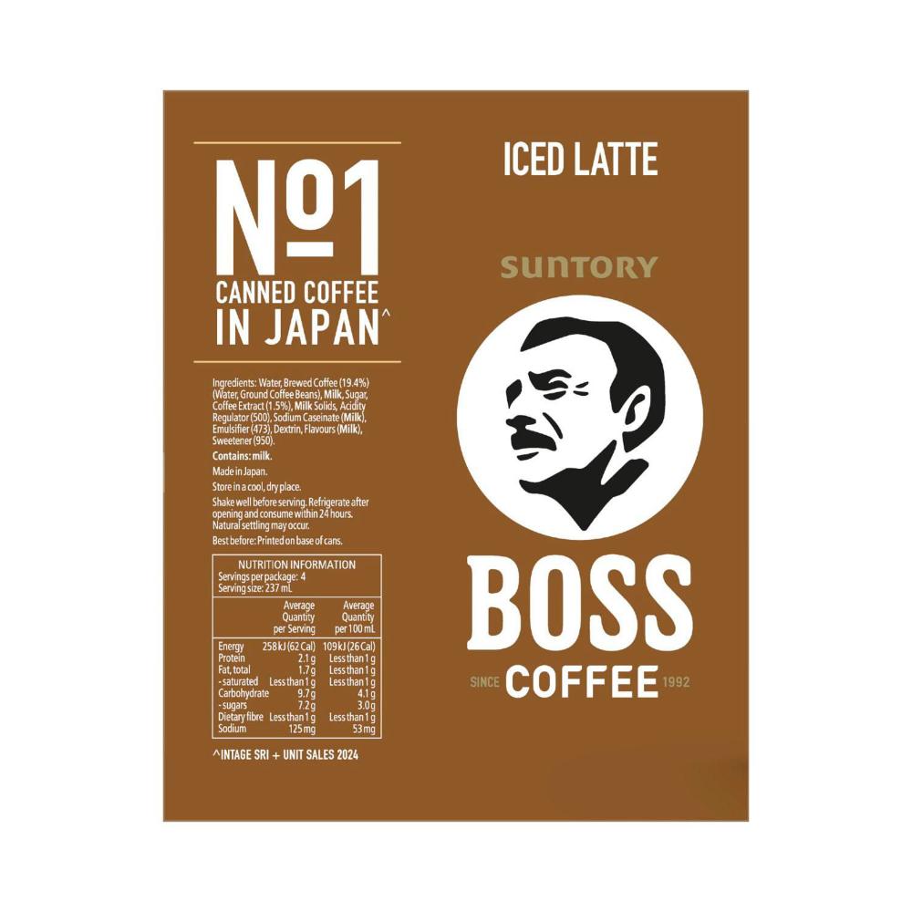 Boss Latte 4x237ml - 4 pack