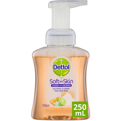 Dettol Antibacterial Foam Hand Wash Pump Lime & Orange Blossom 250ml
