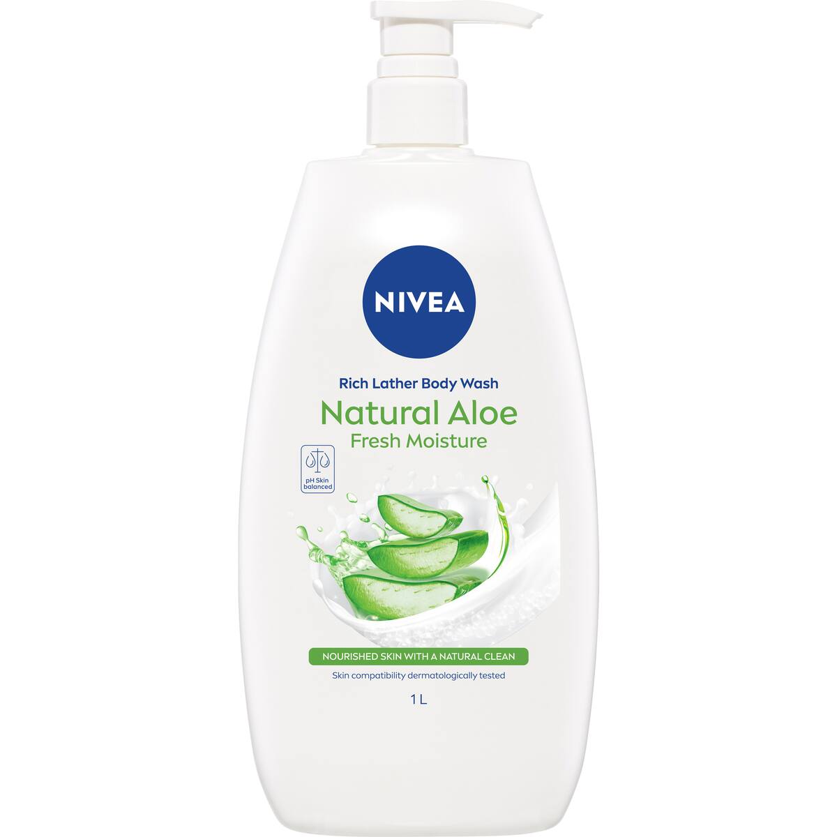 Nivea Rich Lather Natural Aloe Vera Moisturising Body Wash 1l
