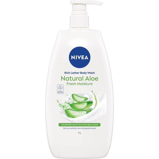 Nivea Rich Lather Natural Aloe Vera Moisturising Body Wash 1l