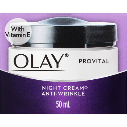 Olay Anti Wrinkle Provital Night Cream For Mature Skin Care 50g