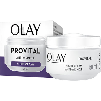 Olay Anti Wrinkle Provital Night Cream For Mature Skin Care 50g