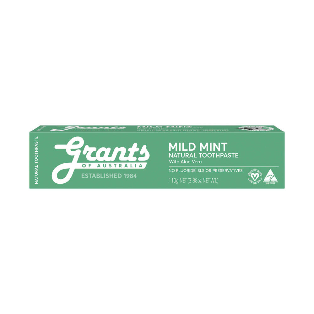 Grants Of Australia Mild Mint With Aloe Vera Natural Toothpaste - 110g