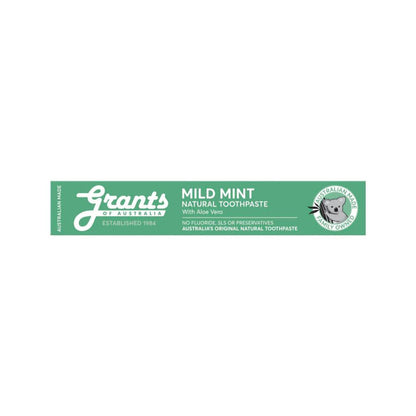 Grants Of Australia Mild Mint With Aloe Vera Natural Toothpaste - 110g