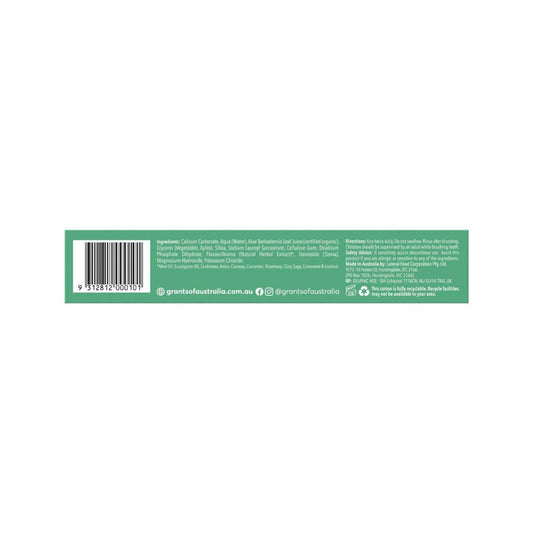 Grants Of Australia Mild Mint With Aloe Vera Natural Toothpaste - 110g