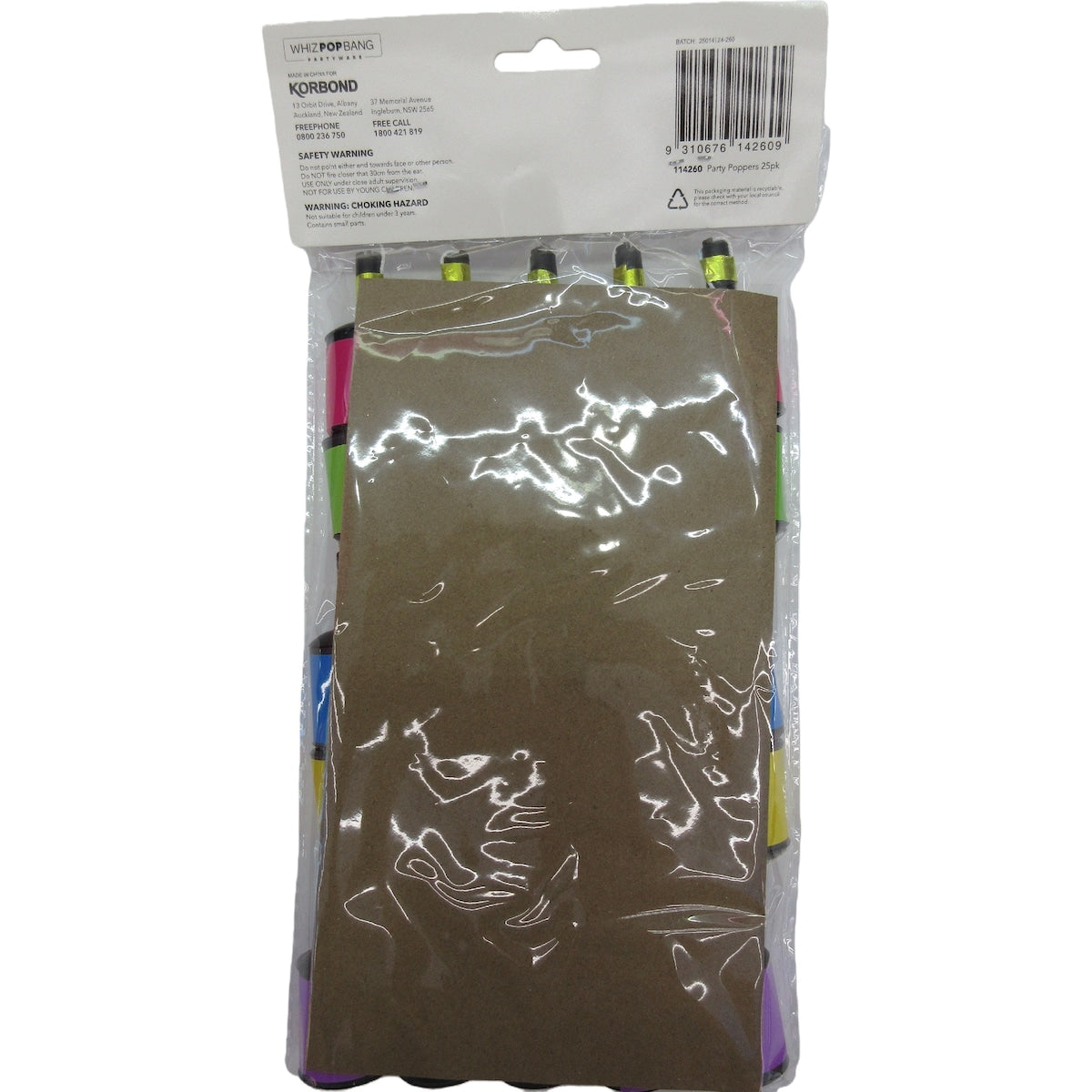 Korbond Party Poppers Poppers 25 Pack