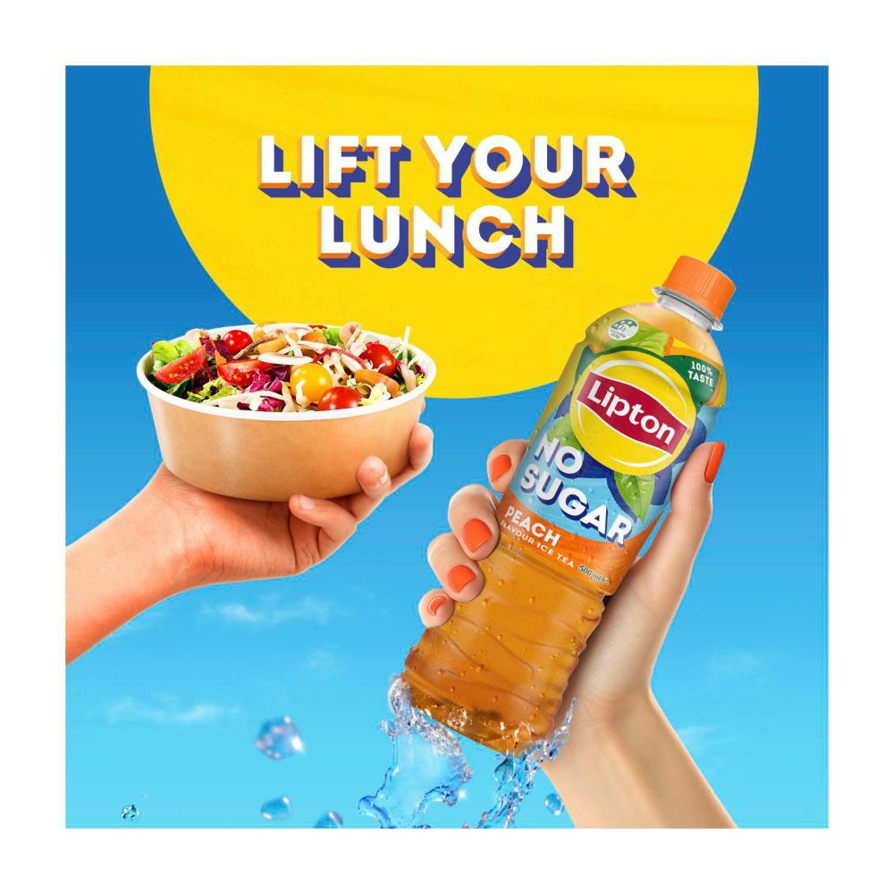 Lipton Ice Tea No Sugar Peach Tea Iced Tea Bottle - 500mL