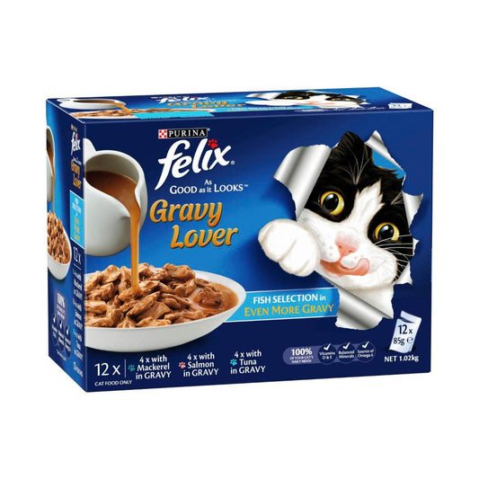 Felix Gravy Lovers Fish Selection Cat Food 12x85g - 12 pack