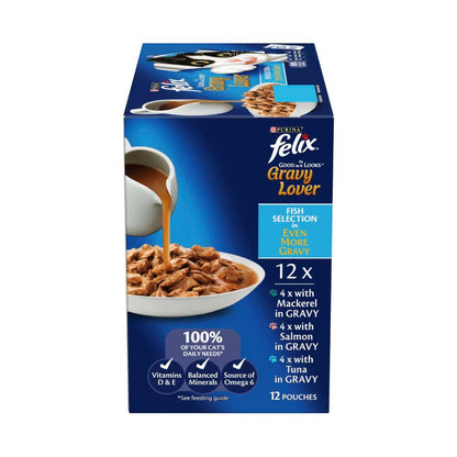 Felix Gravy Lovers Fish Selection Cat Food 12x85g - 12 pack