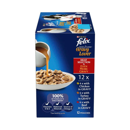 Felix Gravy Lovers Meat Selection Cat Food 12x85g