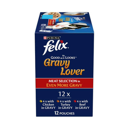 Felix Gravy Lovers Meat Selection Cat Food 12x85g