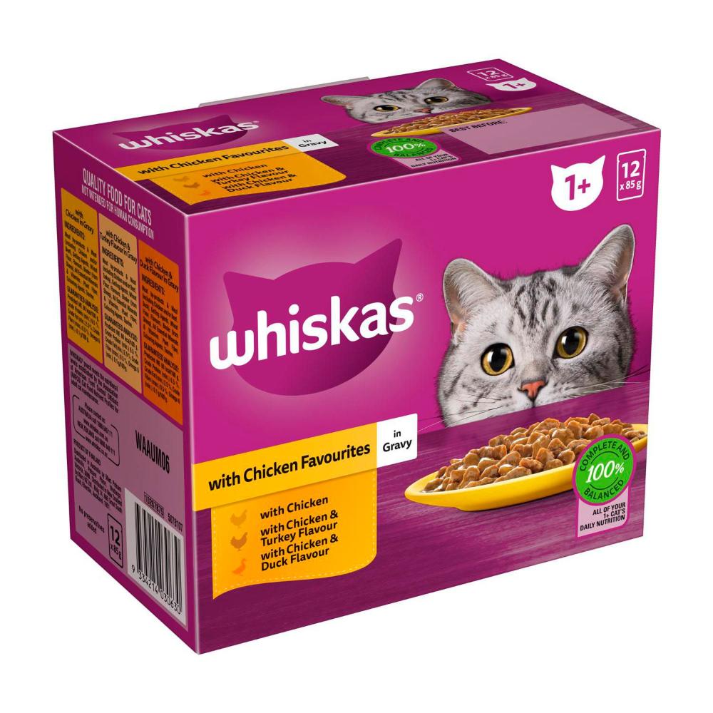 Whiskas Favourites Chicken In Gravy Cat Food 12x85g - 12 pack