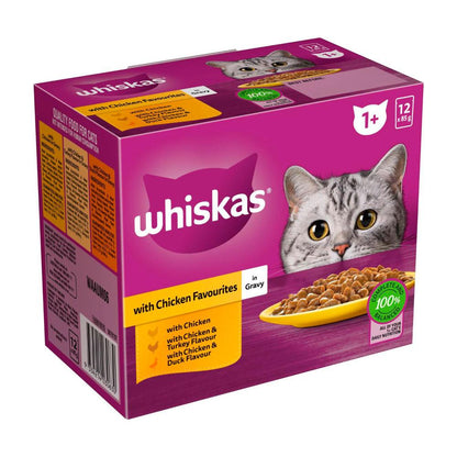 Whiskas Favourites Chicken In Gravy Cat Food 12x85g - 12 pack