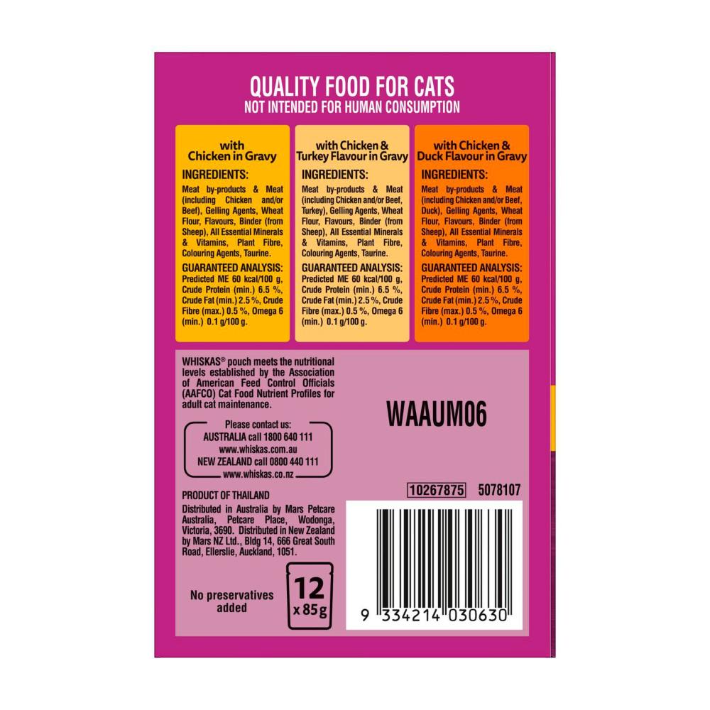 Whiskas Favourites Chicken In Gravy Cat Food 12x85g - 12 pack