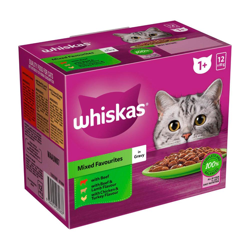 Whiskas Favourites Mixed In Gravy Cat Food 12x85g - 12 pack
