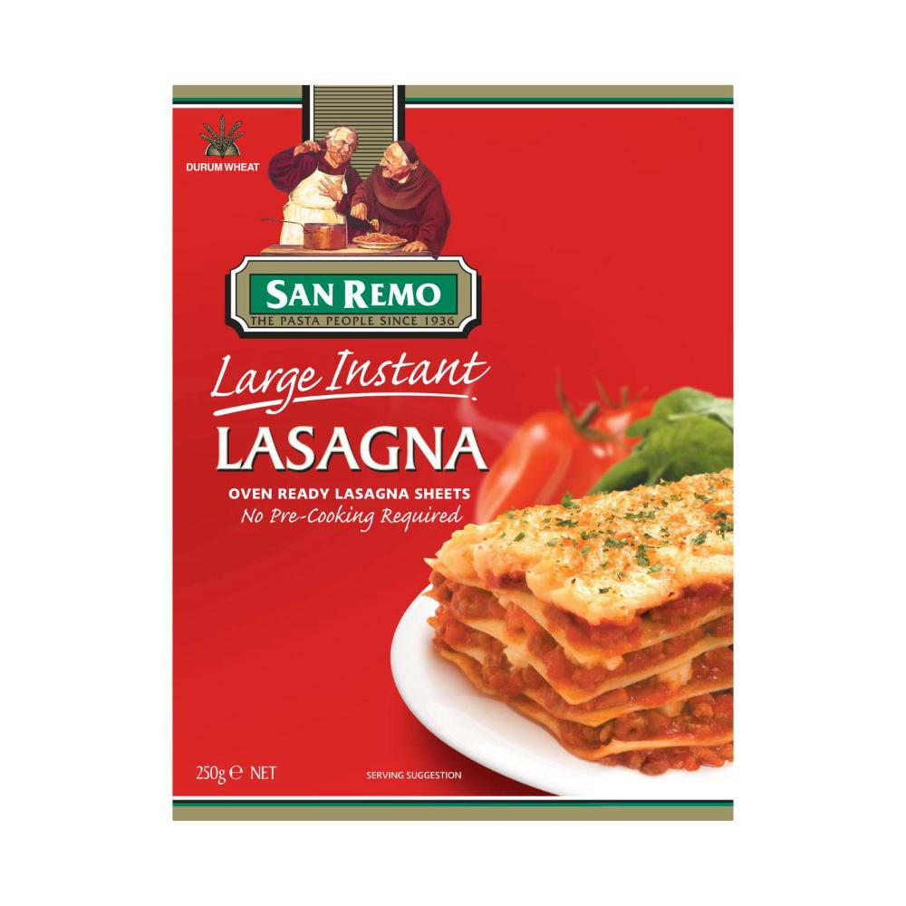 San Remo Large Instant Lasagna Sheets - 250g