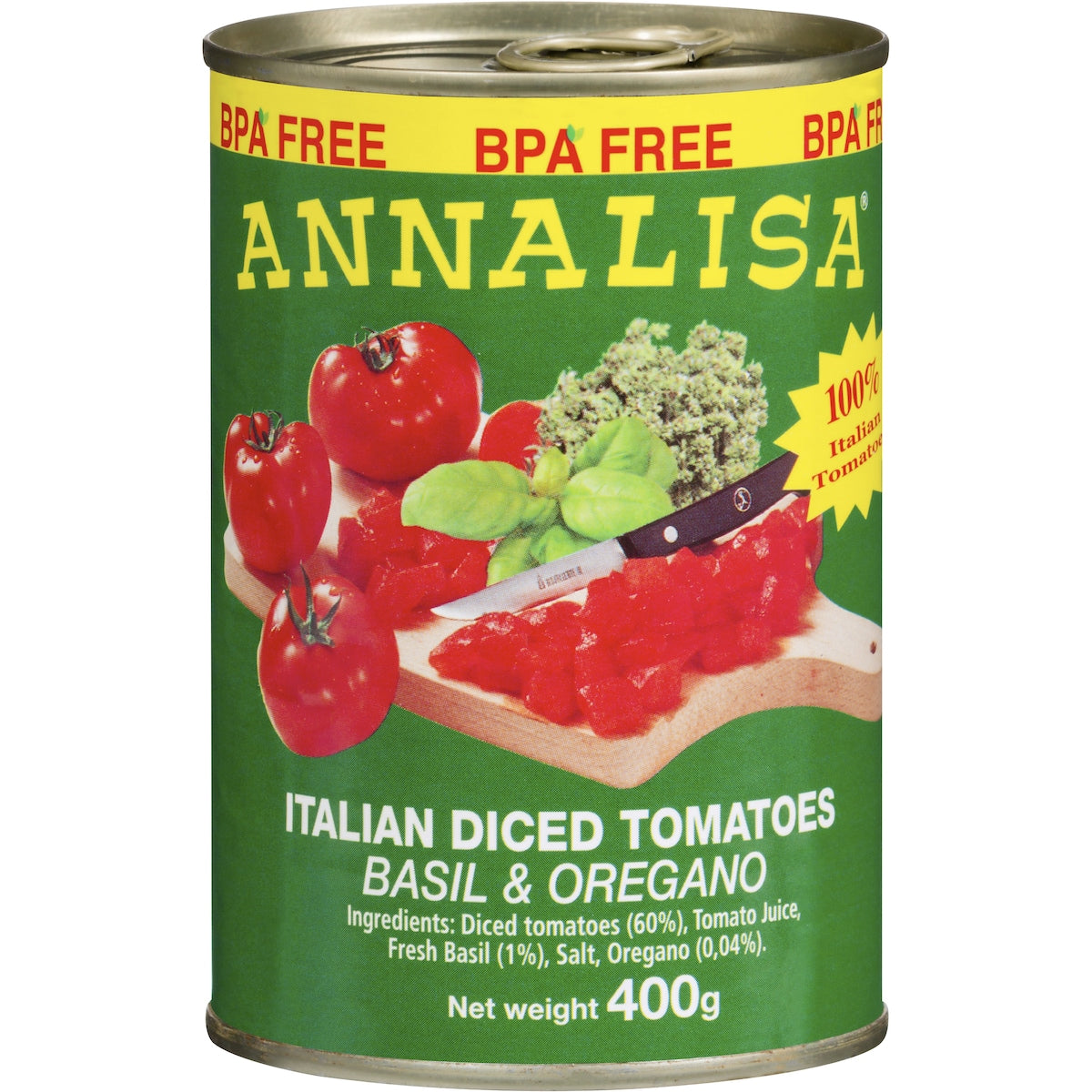 Annalisa Diced Tomatoes Basil & Oregano 400g