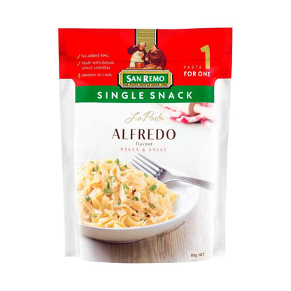 San Remo La Pasta Single Snack Alfredo Pasta & Sauce - 80g