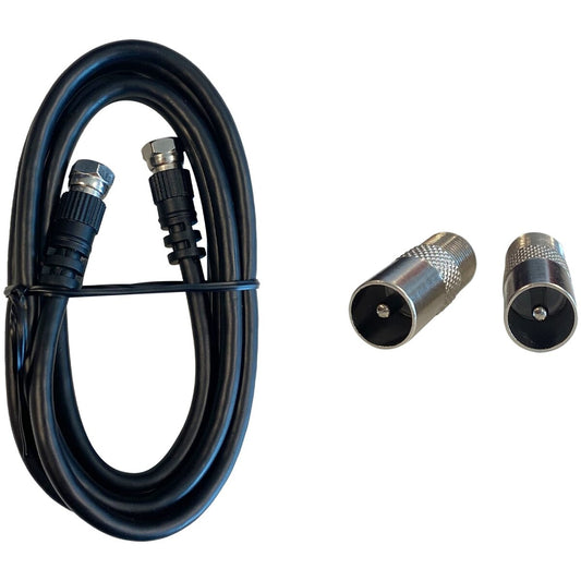 Jackson 1.5 Metre F-to-f Tv Antenna Foxtel Cable With Pal Adaptors Each