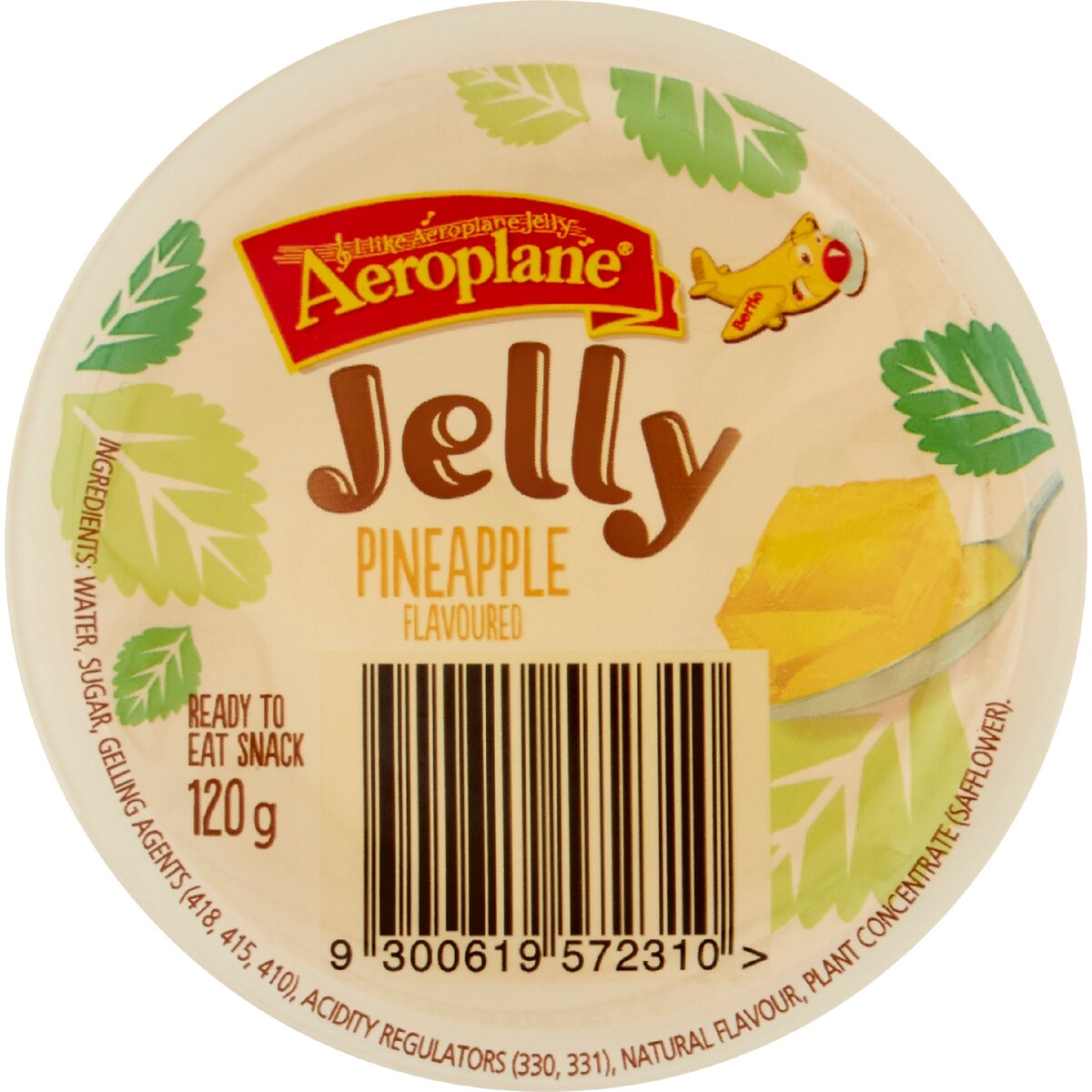 Aeroplane Ready To Eat Jelly Cup Snack Pineapple Flavour 120g