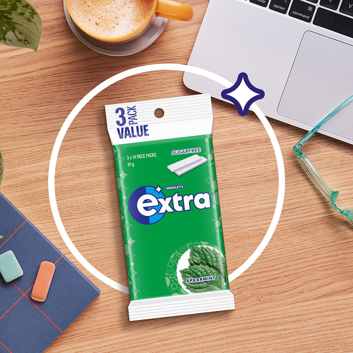 Extra Spearmint Sugar Free Chewing Gum 81g