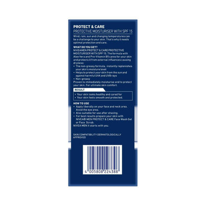 Nivea Men Protect & Care Protective Moisturiser Spf15 - 75mL
