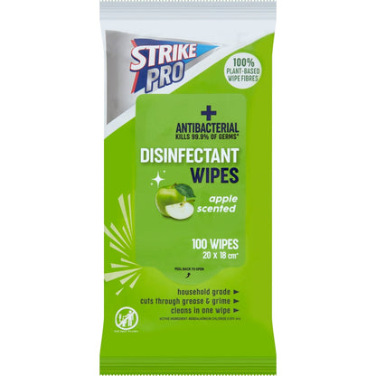 Strike Pro Disinfectant Wipes Apple 100 Pack