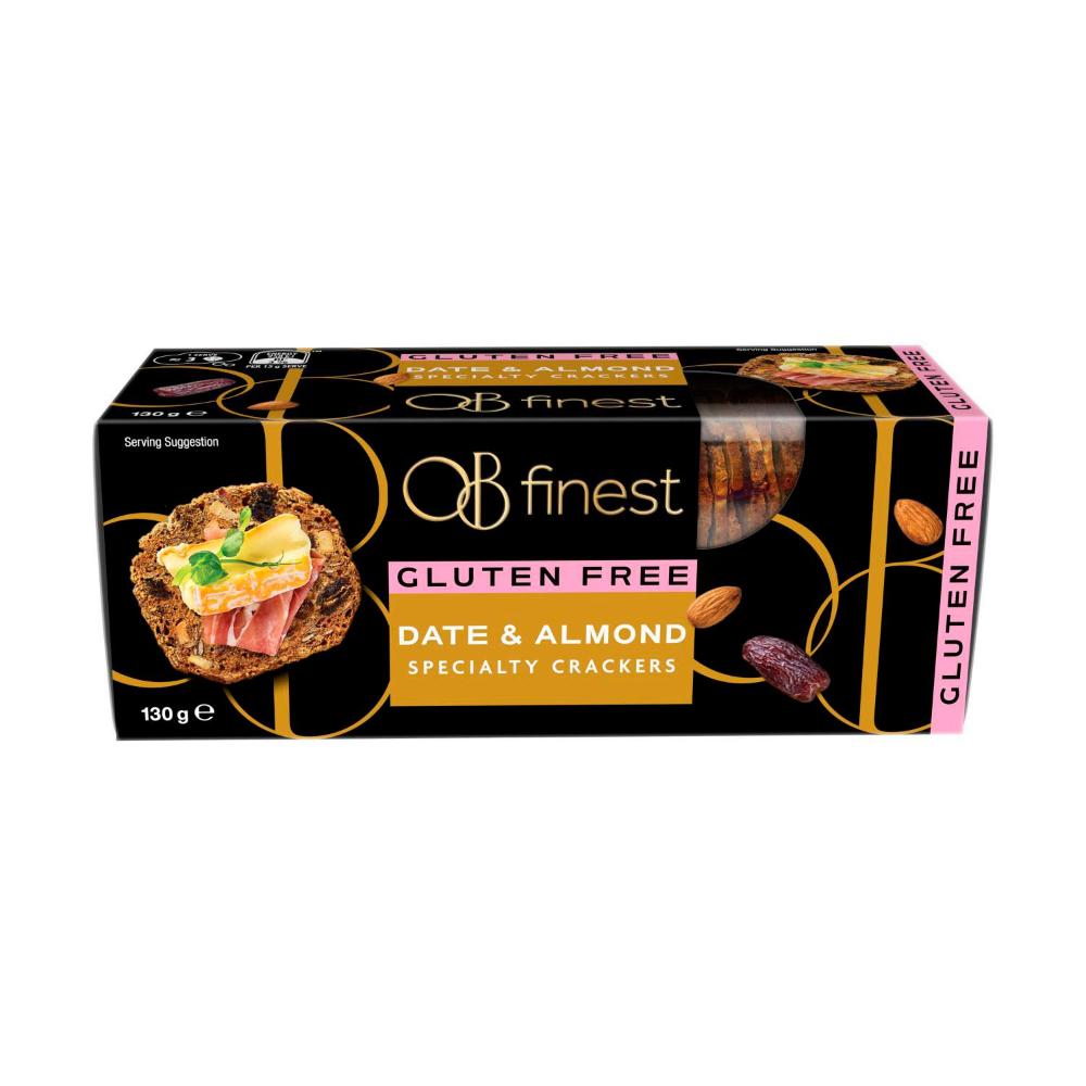 OB Finest Specialty Crackers Date & Almond Gluten Free - 130g