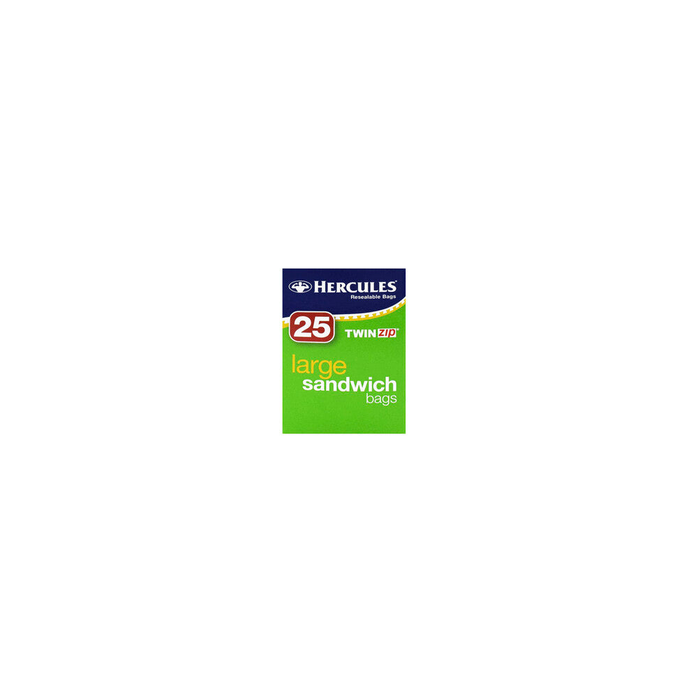 Hercules Twinzip Sandwich Bags Large 22cm x 22cm - 25 pack