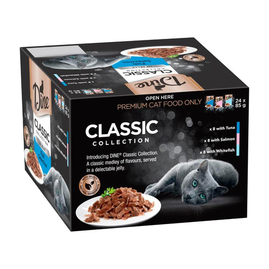 Dine assic Collections Pouch Cat Food Fish Selection In Jelly 24x85g - 24 pack