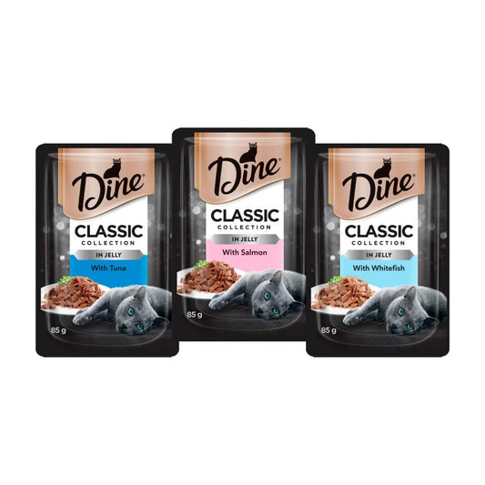 Dine assic Collections Pouch Cat Food Fish Selection In Jelly 24x85g - 24 pack