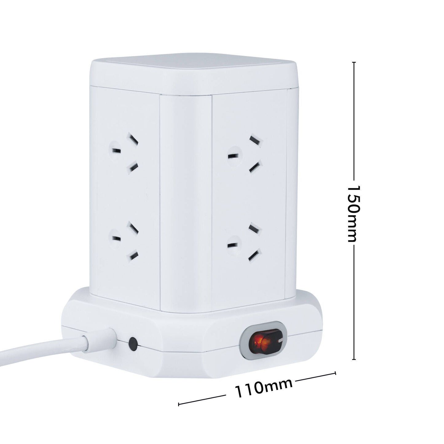 Arlec Power Tower - 8 Outlet - 20W - 2A 2C - White