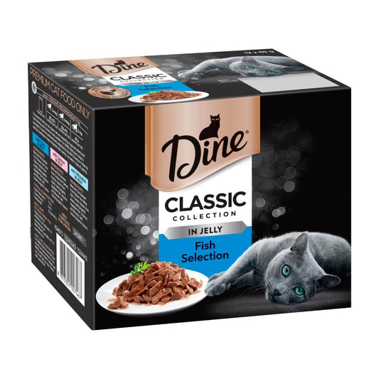 Dine assic Collection Adult Wet Cat Food Fish Selection In Jelly 12x85g Pouches - 12 pack