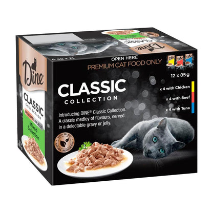 Dine assic Collection Pouch Cat Food Mixed Selection In Jelly/gravy 12x85g - 12 pack