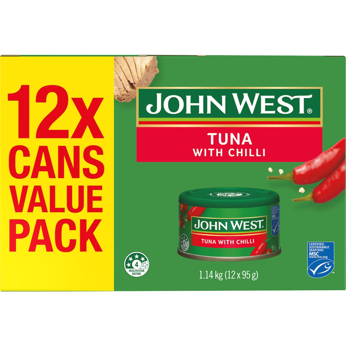 John West Tuna With Chilli Value 95g X 12 Pack