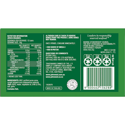 John West Tuna With Chilli Value 95g X 12 Pack