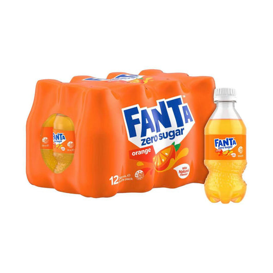 Fanta Orange Zero Sugar Soft Drink 12x300ml - 12 Pack