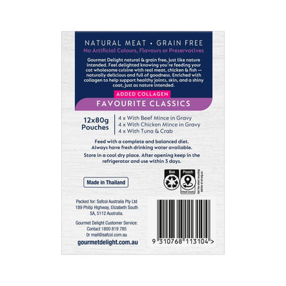 Gourmet Delight Multipack Favourites Cat Food 12x80g - 12 pack