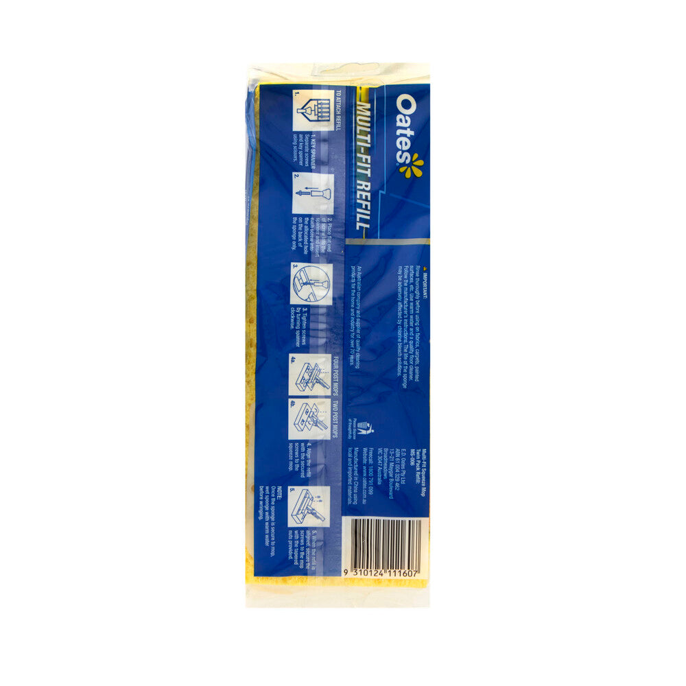 Oates Multifit Sponge Refill - 2 pack