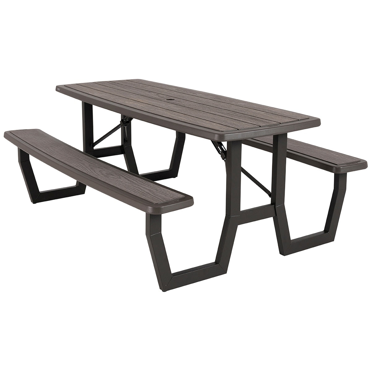 Lifetime Folding Picnic Table Rough Cut 60346U Brown Hdpe