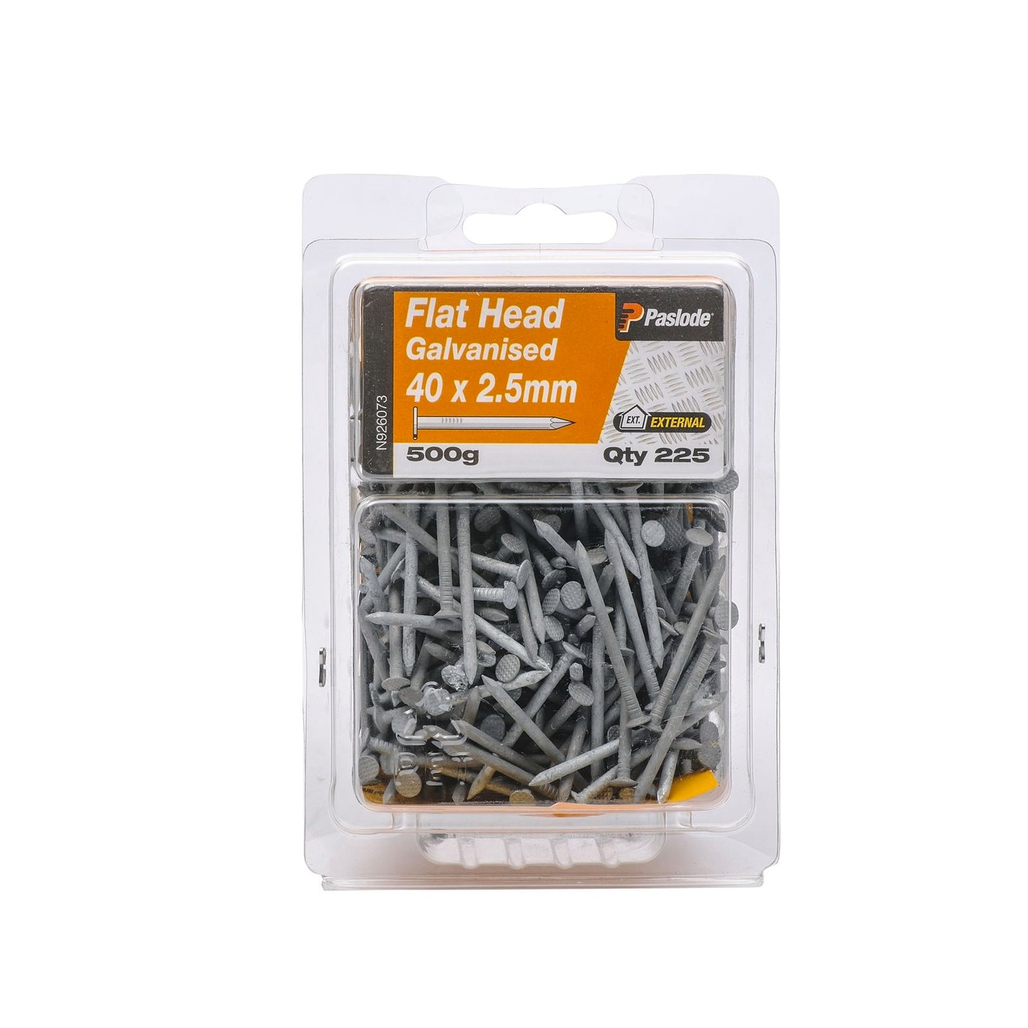 Paslode Galvanised Flat Head Nails - 40 x 2.5mm - 225 Pack