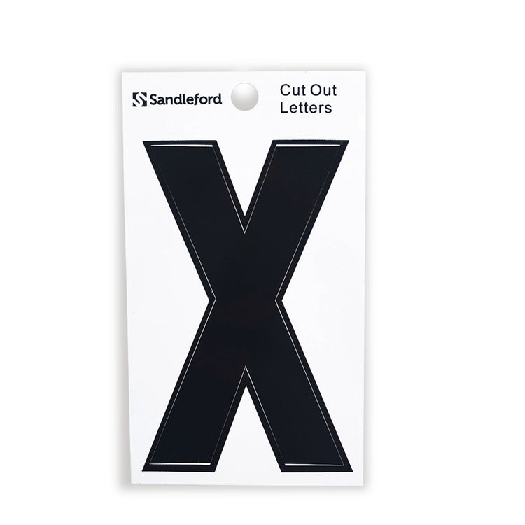 Sandleford Black Cut Out Self Adhesive House Letter X - 85mm