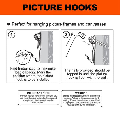 Everhang 10kg Brass Plated Picture Hanging Hook 15 Pack Durable Use