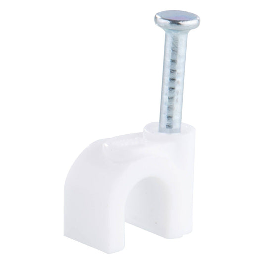 Deta 6mm White Round Cable Clips - 20 Pack