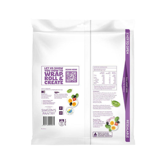 Simson's Pantry Preservative Free Mixed Wholegrain Large Wraps 8 Pack - 528g