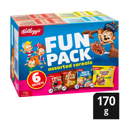 Kellogg's Fun Pack Assorted Breakfast Cereals 6 Sachets - 170g